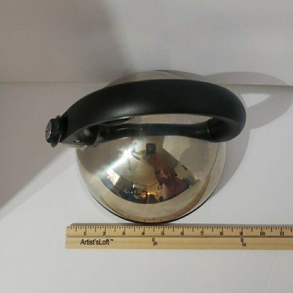 REVERE WARE Whistling Tea Kettle Chrome Plated Copper Bottom 2 Qt Korea B 99-C - Picture 9 of 9